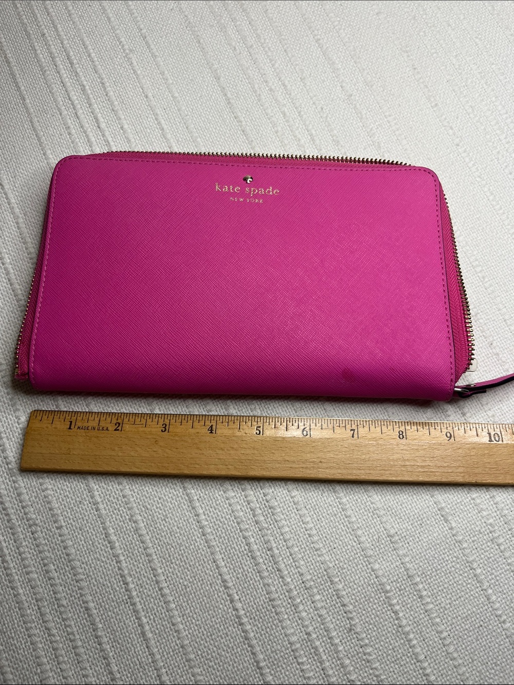 Kate Spade Saffiano Leather extra large Continental Wallet, bright fuchsia peony - Picture 5 of 16